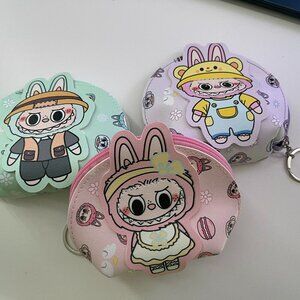 La Bu bu Coin Purse keychain Vegan Leather Coin Purse Keychain